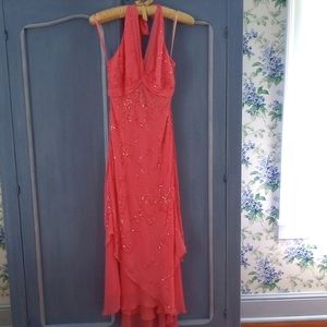 BCBG Silk Gown size 4 Sequins HOT Pink